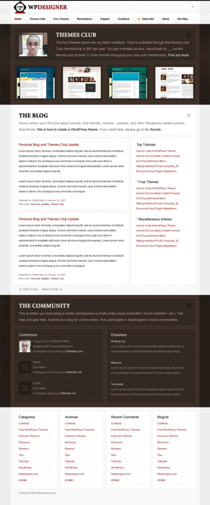 Re-structuring WPDesigner