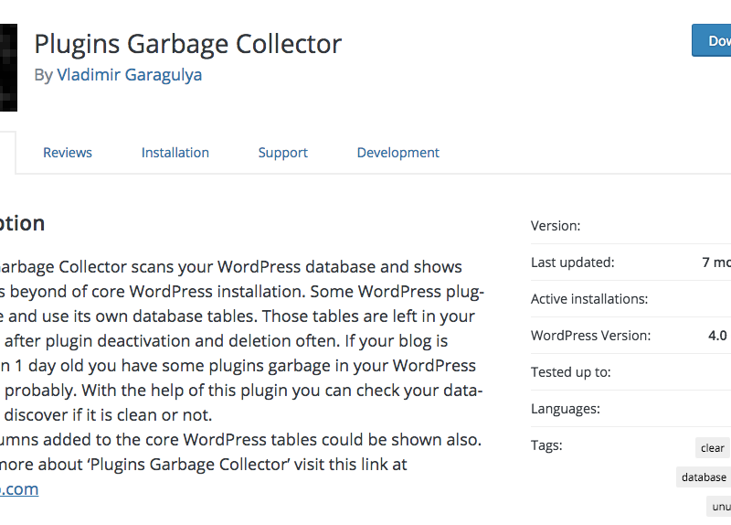 Plugins Garbage Collector