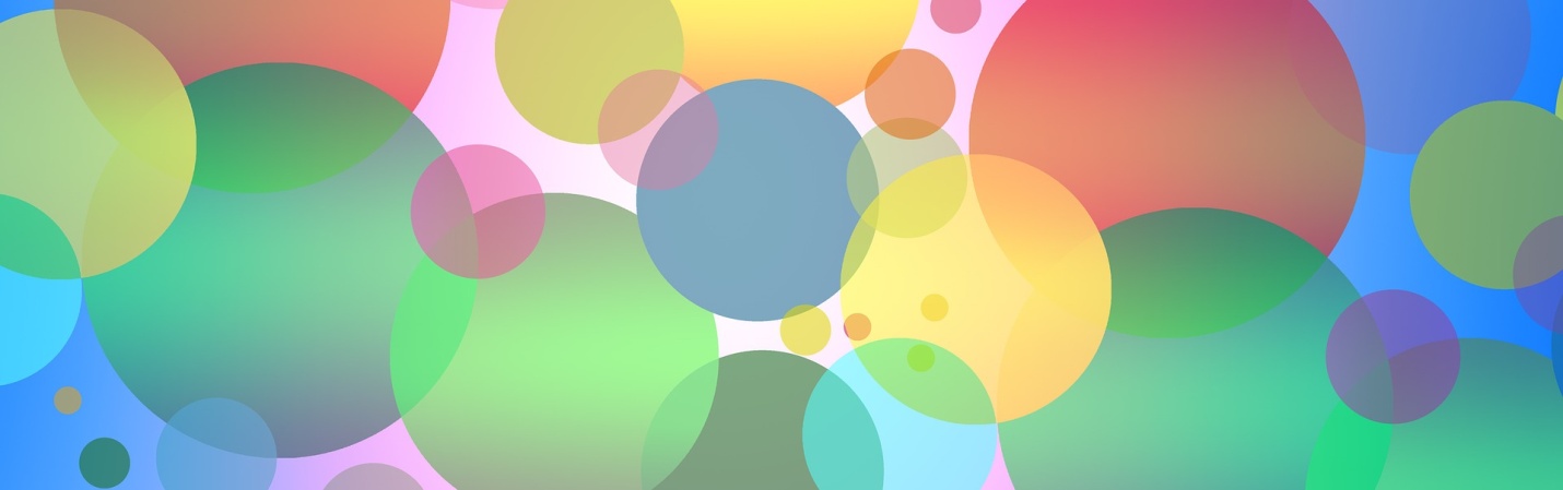 A background image of circles of different colors